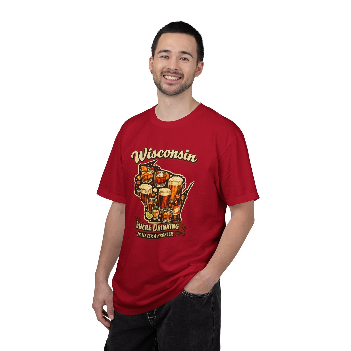 “Where Drinking Is Never a Problem” Funny Wisconsin Tee