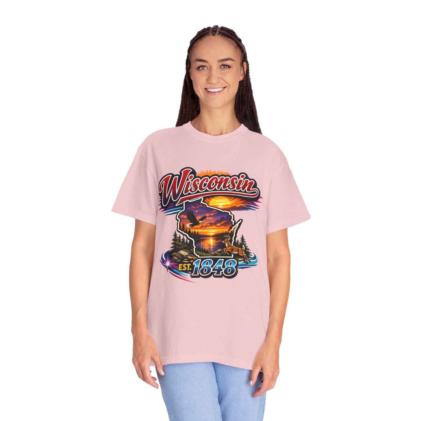 Wisconsin Sunset Scenic T-Shirt — Est. 1848 State Pride Tee