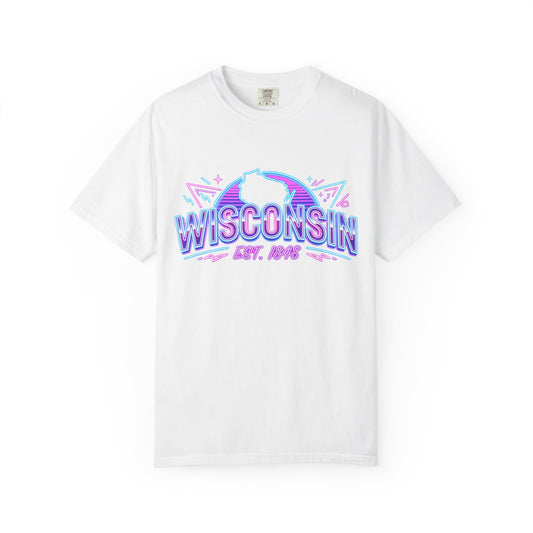 Wisconsin Retro Neon T-Shirt – EST. 1848 State Pride Tee