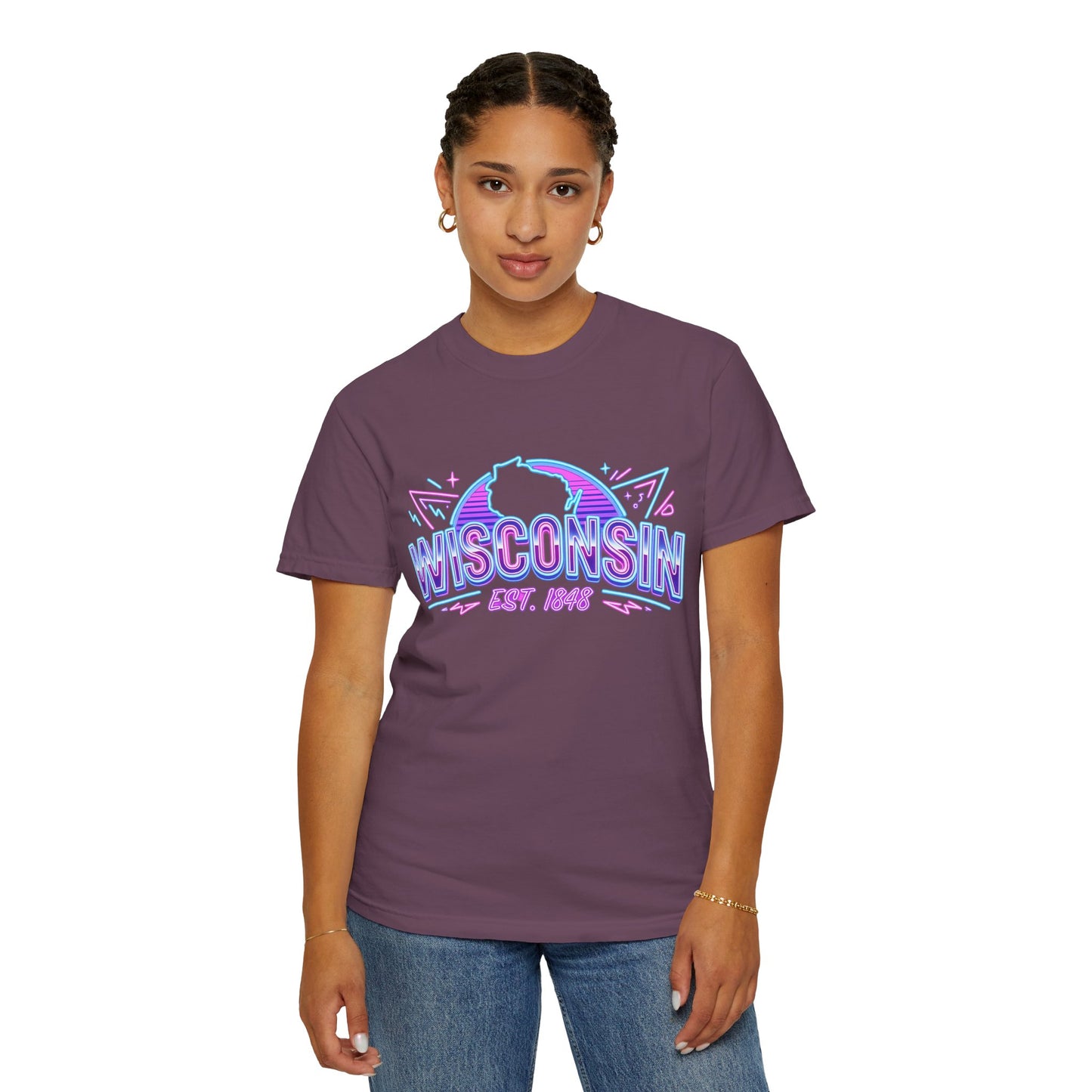Wisconsin Retro Neon T-Shirt – EST. 1848 State Pride Tee