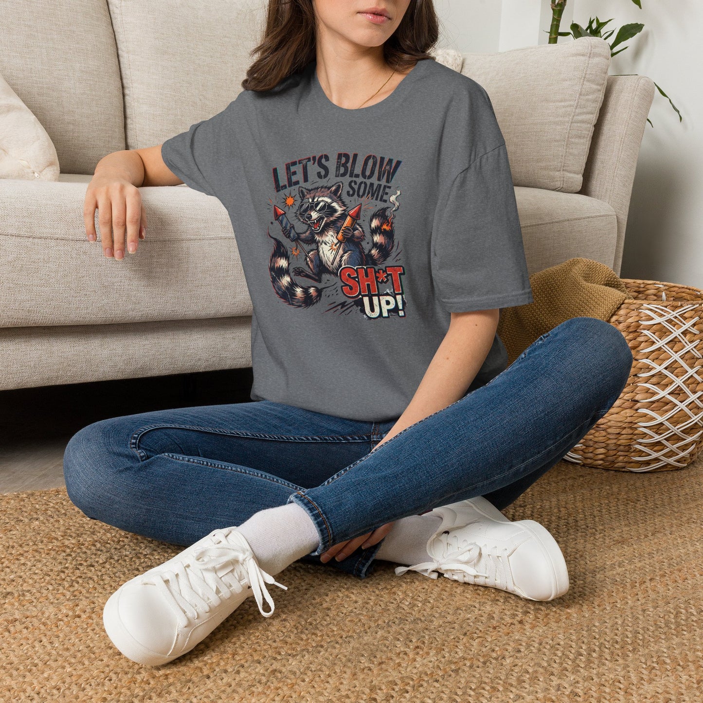 Let’s Blow Some Sh*t Up Raccoon 4th of July Shirt – Funny Patriotic Fireworks Tee*