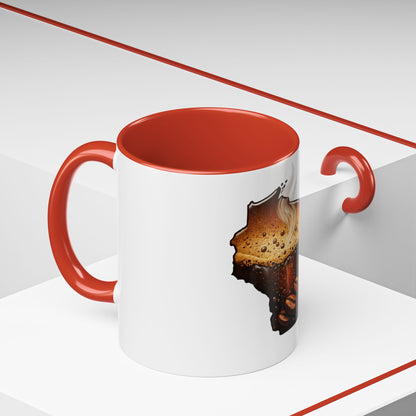 Wisconsin Coffee Mug — State-Shaped Brew with Coffee Beans Accent