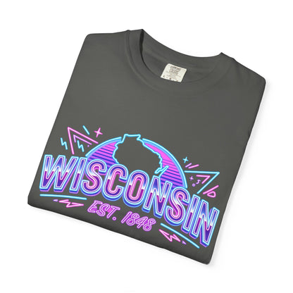 Wisconsin Retro Neon T-Shirt – EST. 1848 State Pride Tee
