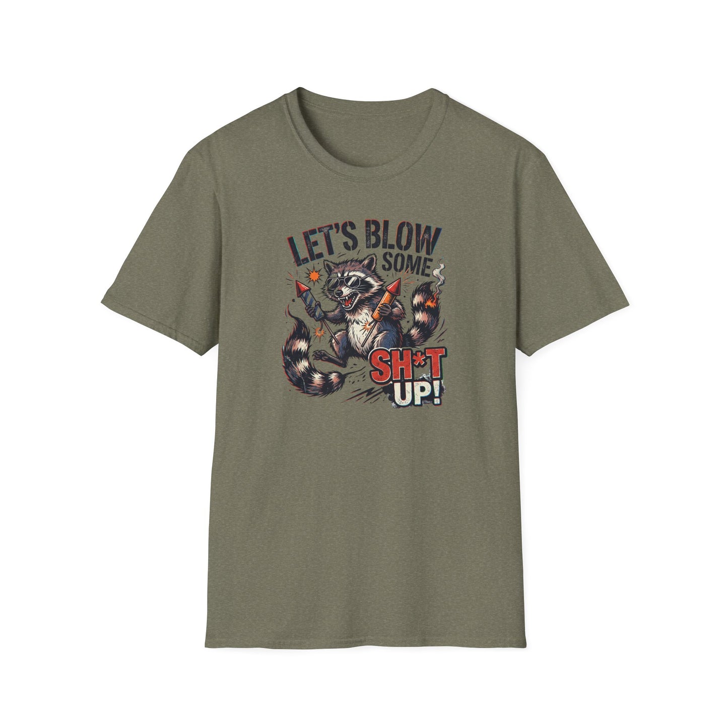 Let’s Blow Some Sh*t Up Raccoon 4th of July Shirt – Funny Patriotic Fireworks Tee*