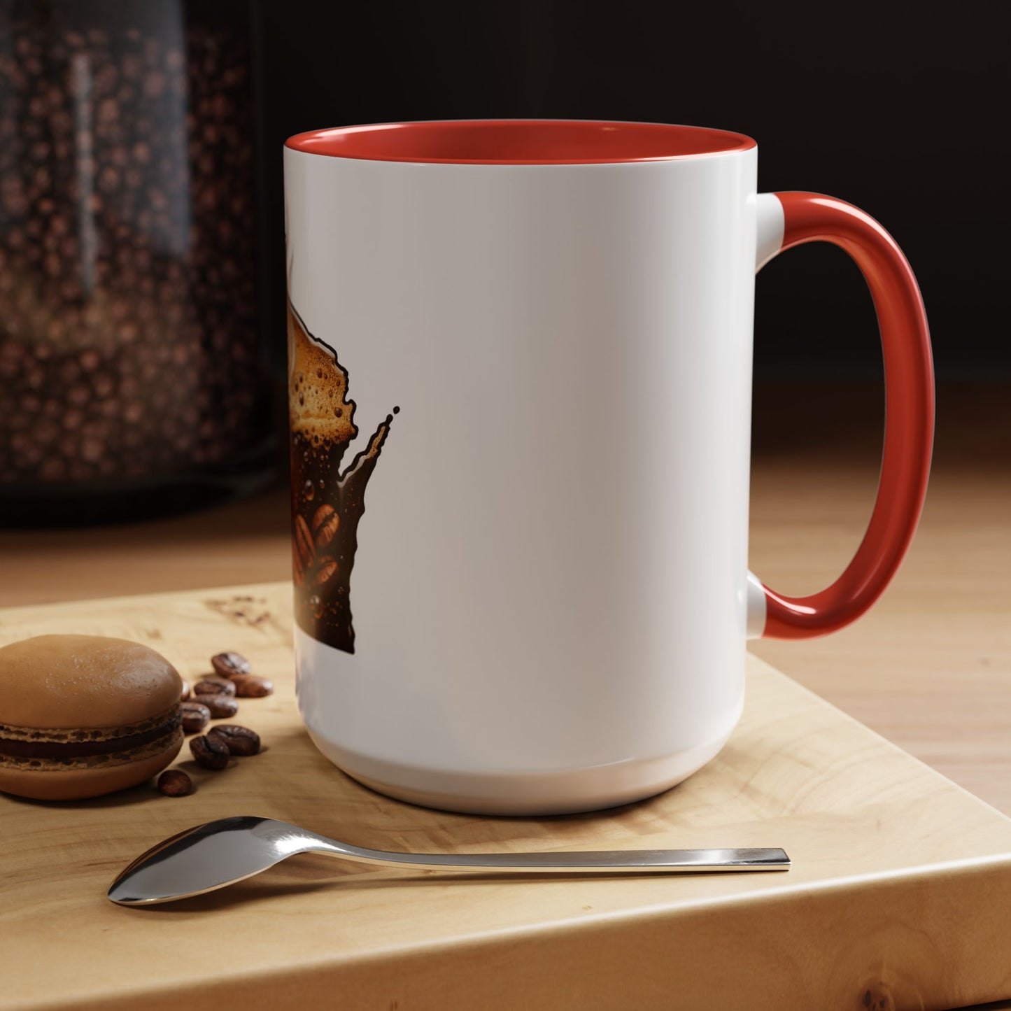 Wisconsin Coffee Mug — State-Shaped Brew with Coffee Beans Accent