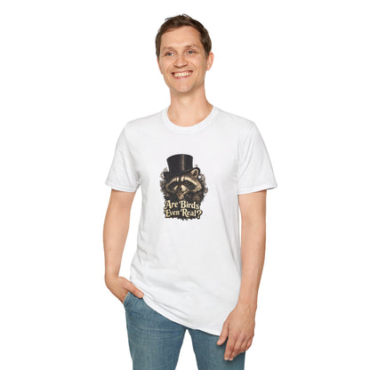 Are Birds Even Real? Raccoon Whisper Conspiracy T-Shirt