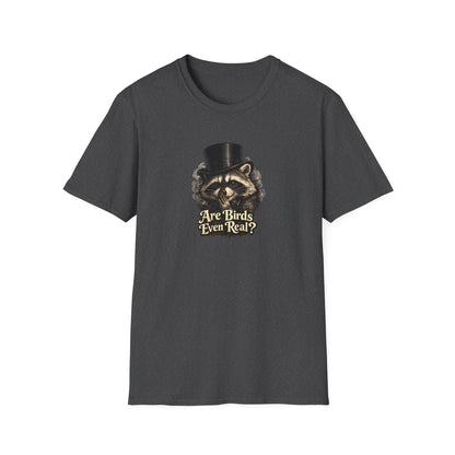 Are Birds Even Real? Raccoon Whisper Conspiracy T-Shirt