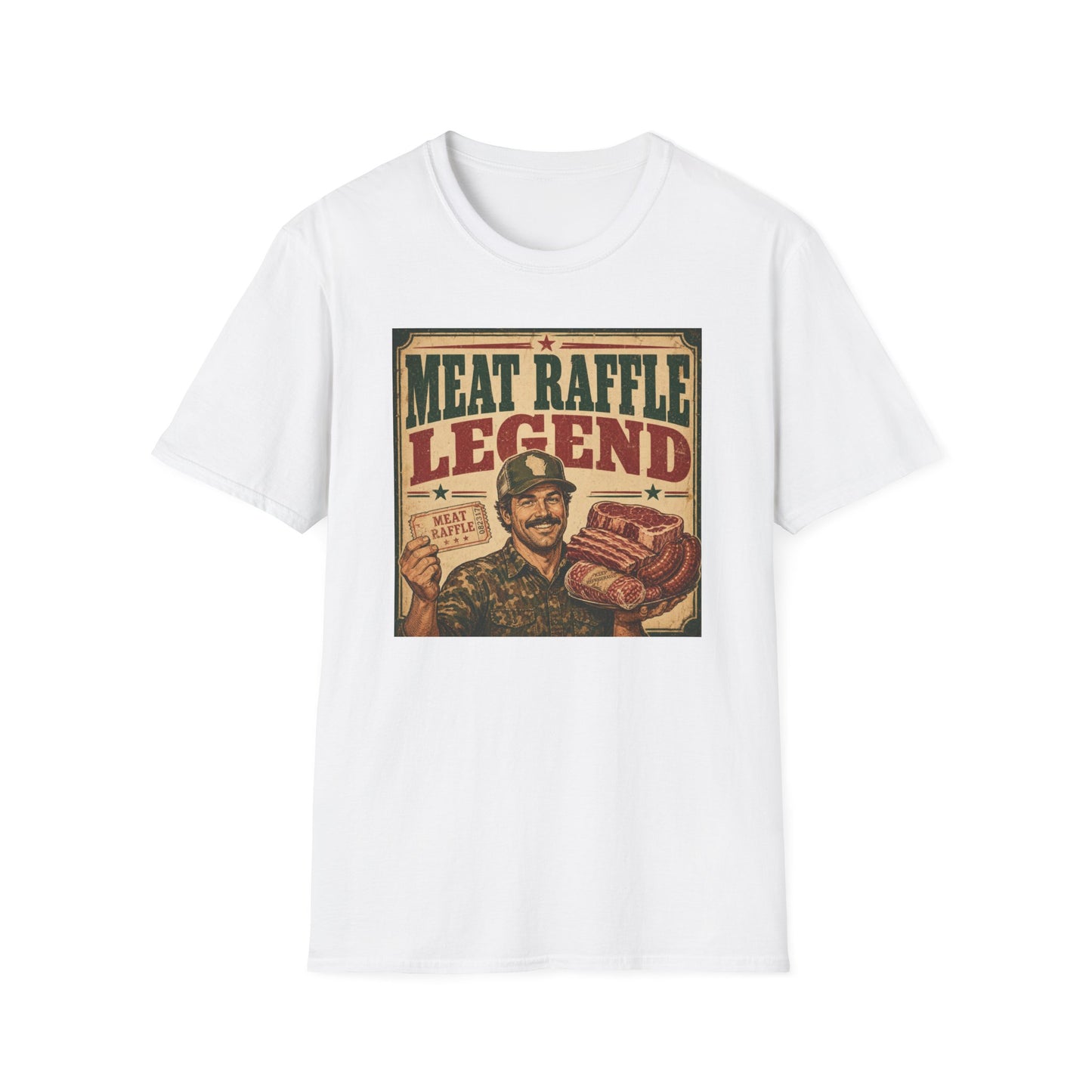 Meat Raffle Legend T-Shirt — Retro Wisconsin Bar Humor Tee