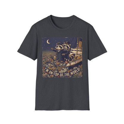 I’m On Top of the World! Raccoon Titanic Parody T-Shirt