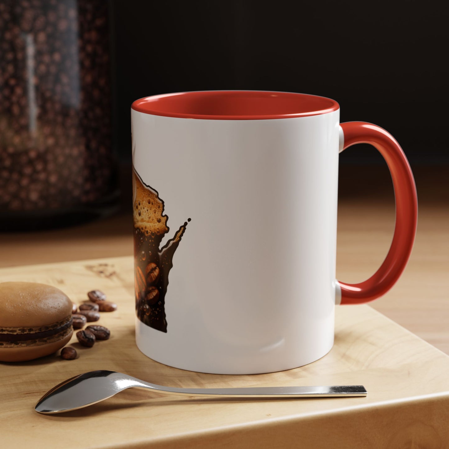 Wisconsin Coffee Mug — State-Shaped Brew with Coffee Beans Accent