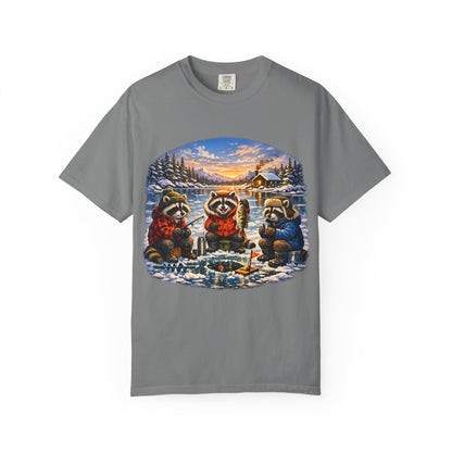Ice Fishing Raccoons T-Shirt
