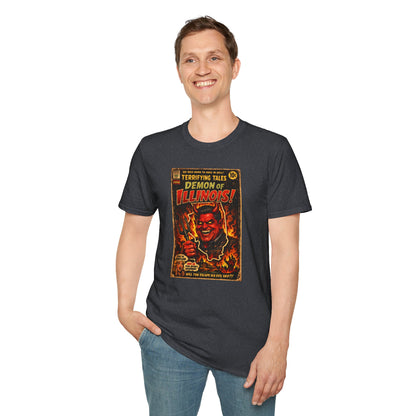 Terrifying Tales: Demon of Illinois – Vintage Horror Comic Parody T‑Shirt
