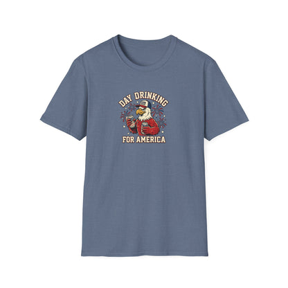 Day Drinking for America T‑Shirt – Patriotic Eagle Beer Design
