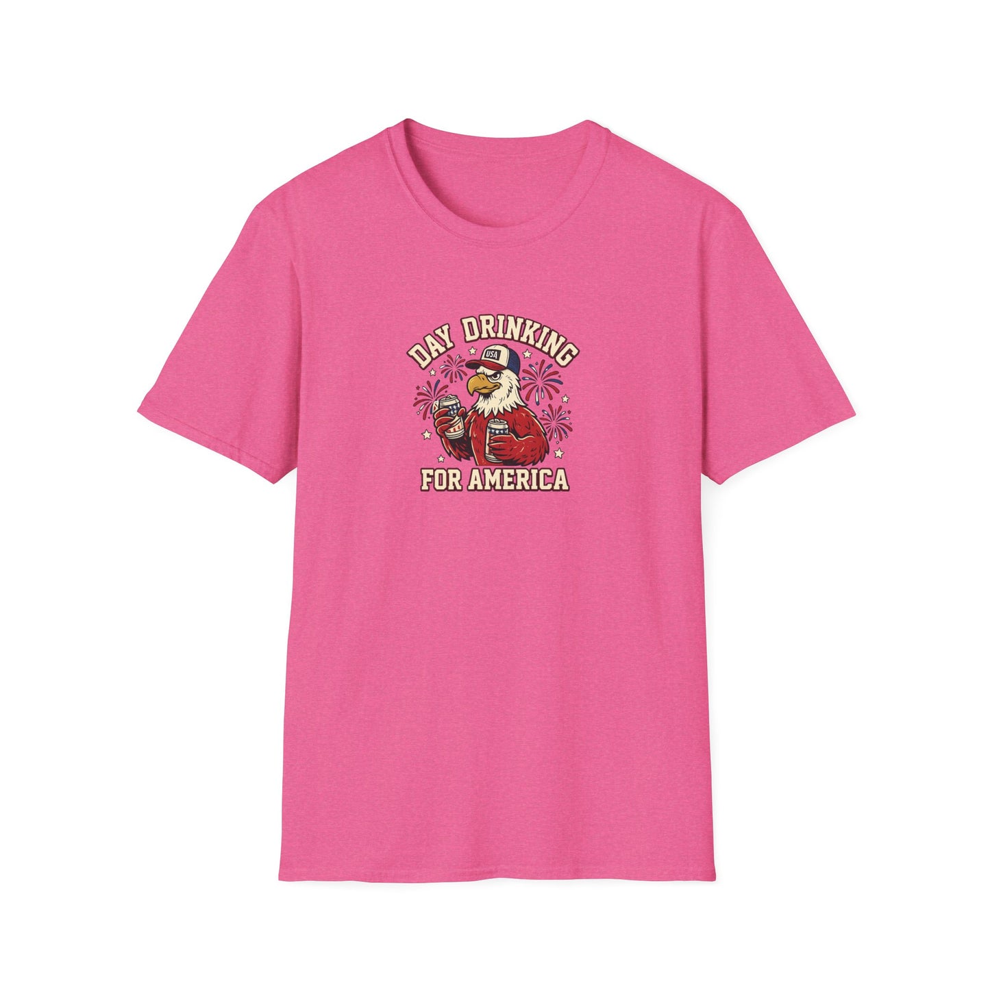 Day Drinking for America T‑Shirt – Patriotic Eagle Beer Design