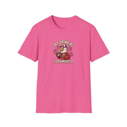 Day Drinking for America T‑Shirt – Patriotic Eagle Beer Design