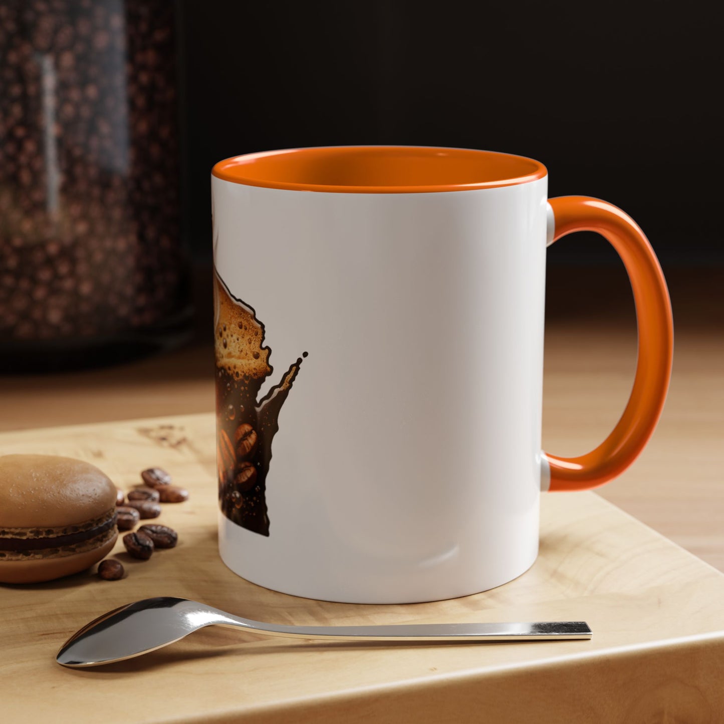 Wisconsin Coffee Mug — State-Shaped Brew with Coffee Beans Accent