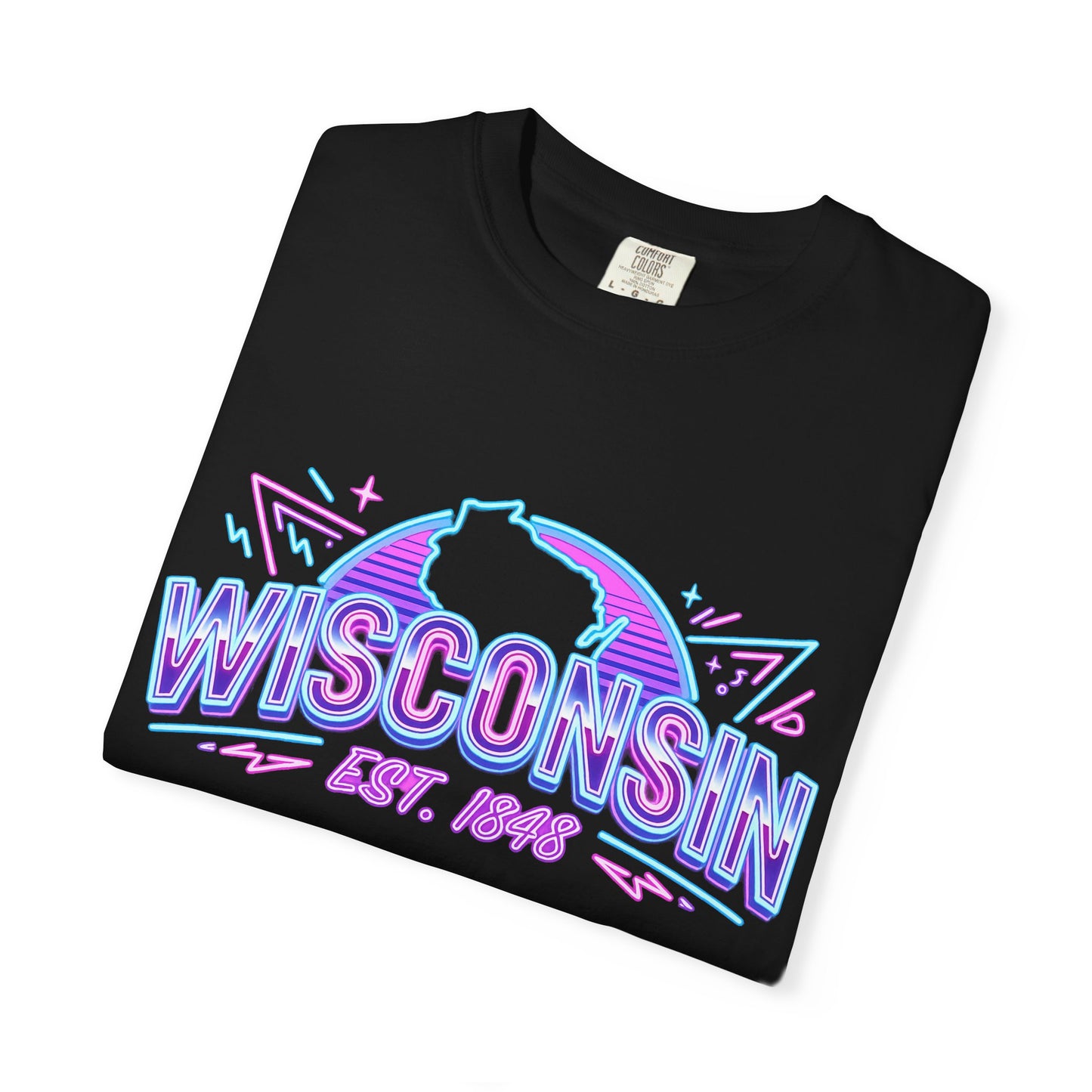 Wisconsin Retro Neon T-Shirt – EST. 1848 State Pride Tee