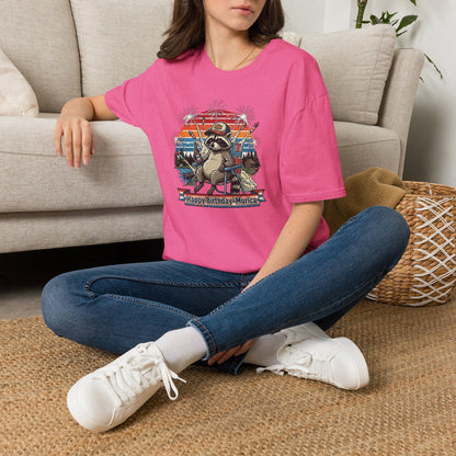 Happy Birthday ’Murica Raccoon T-Shirt – Funny Patriotic Fireworks Tee