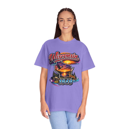 Wisconsin Sunset Scenic T-Shirt — Est. 1848 State Pride Tee