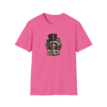 Are Birds Even Real? Raccoon Whisper Conspiracy T-Shirt