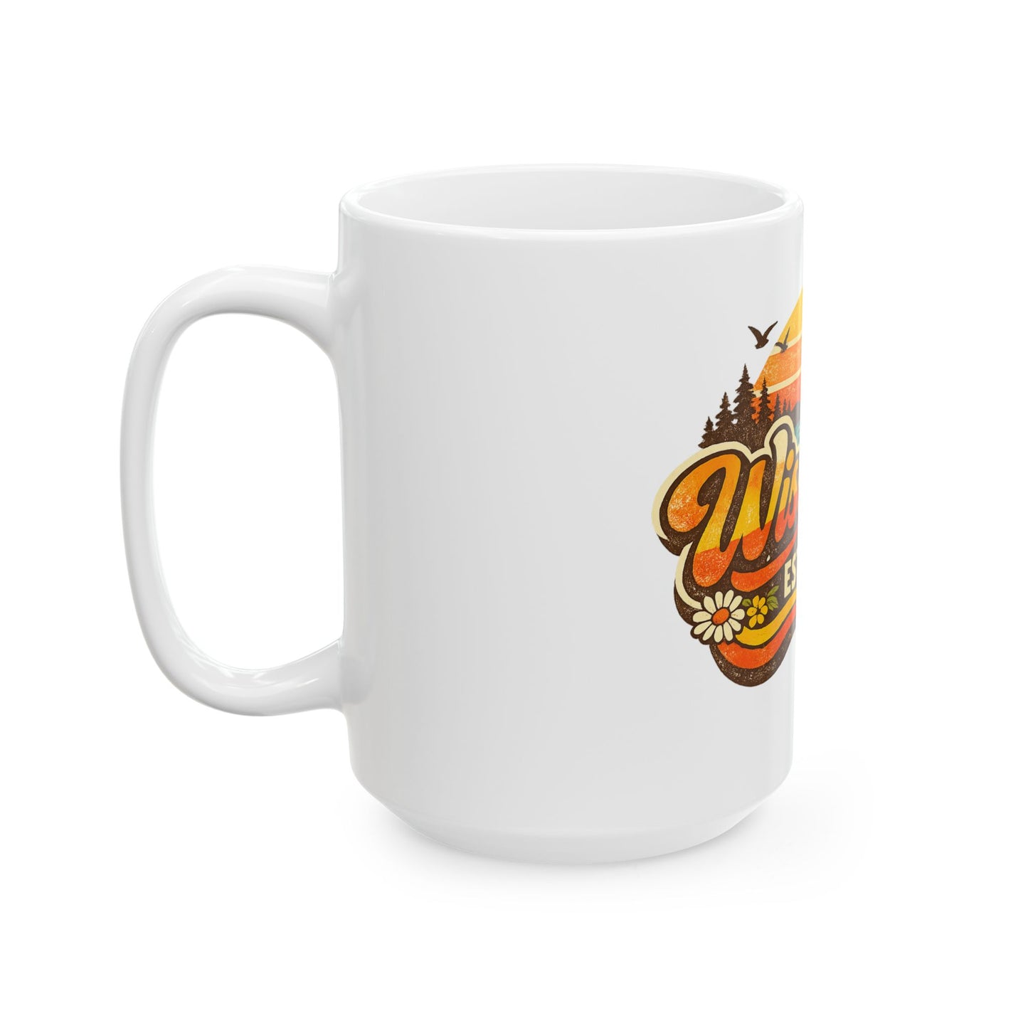 Wisconsin Retro Sunrise Ceramic Mug