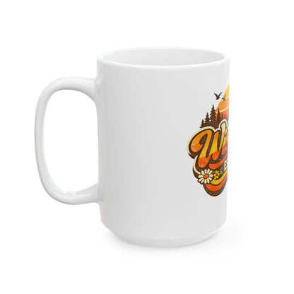 Wisconsin Retro Sunrise Ceramic Mug