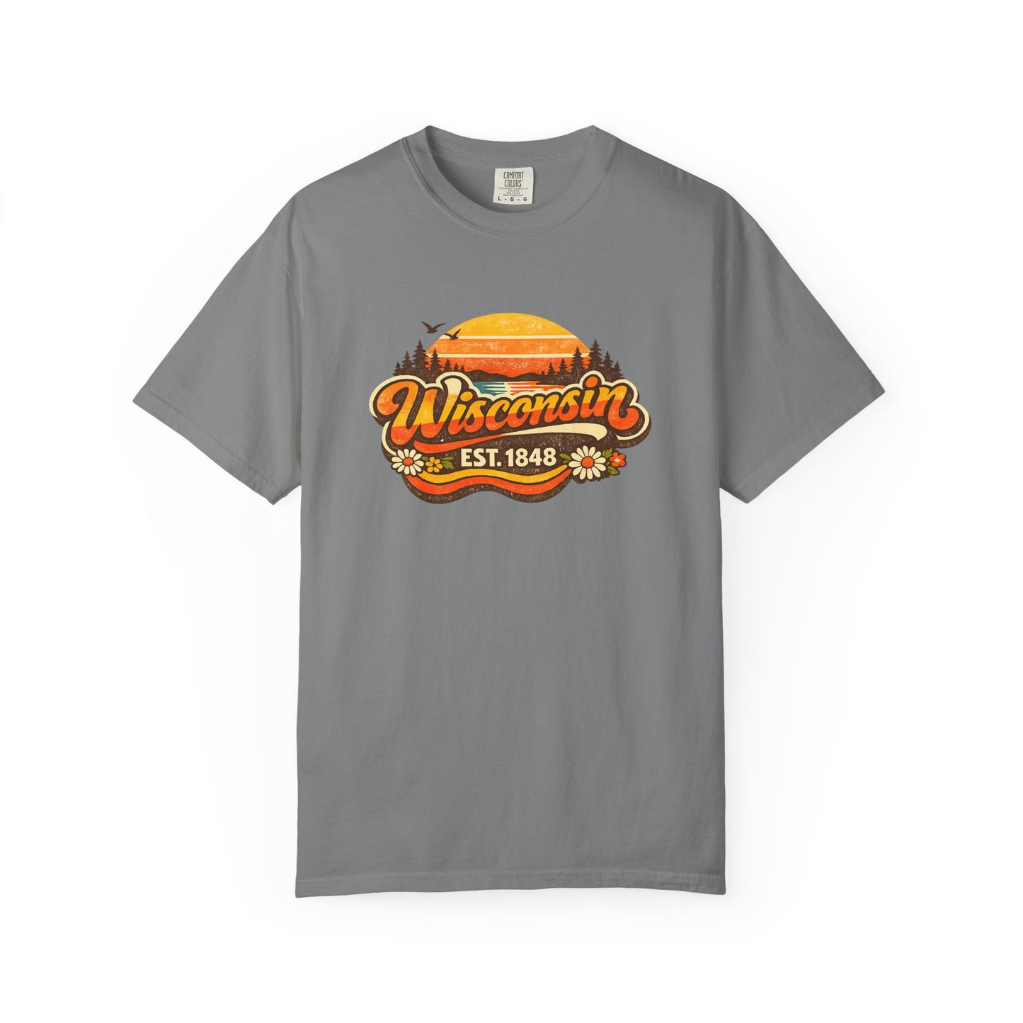 Wisconsin Sunset Tee — Retro 'Wisconsin Est. 1848' Graphic T-Shirt