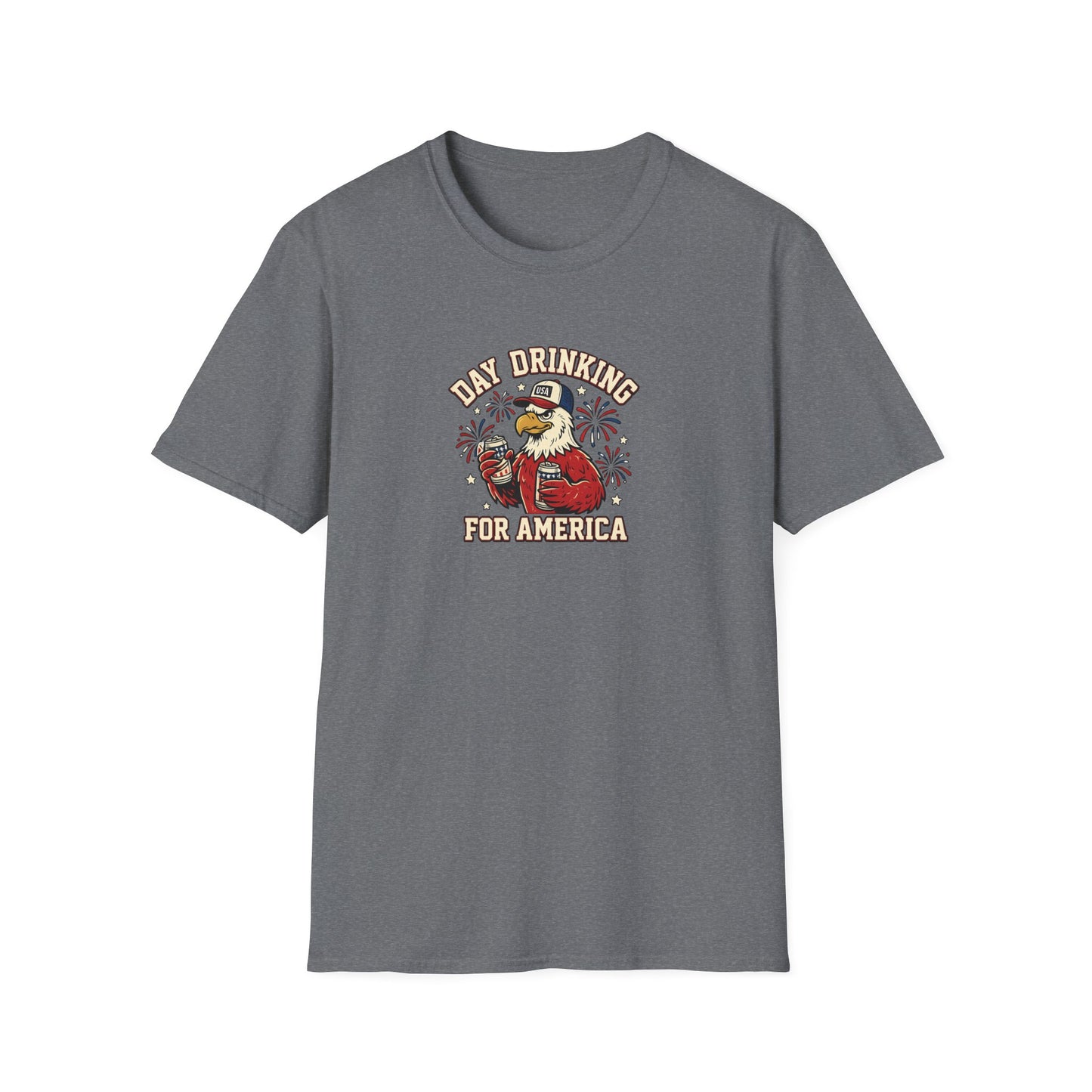 Day Drinking for America T‑Shirt – Patriotic Eagle Beer Design