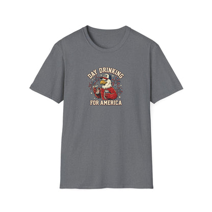 Day Drinking for America T‑Shirt – Patriotic Eagle Beer Design