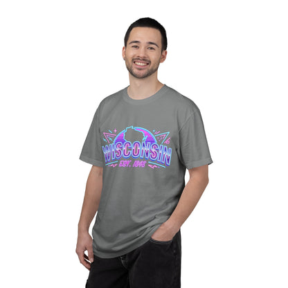 Wisconsin Retro Neon T-Shirt – EST. 1848 State Pride Tee