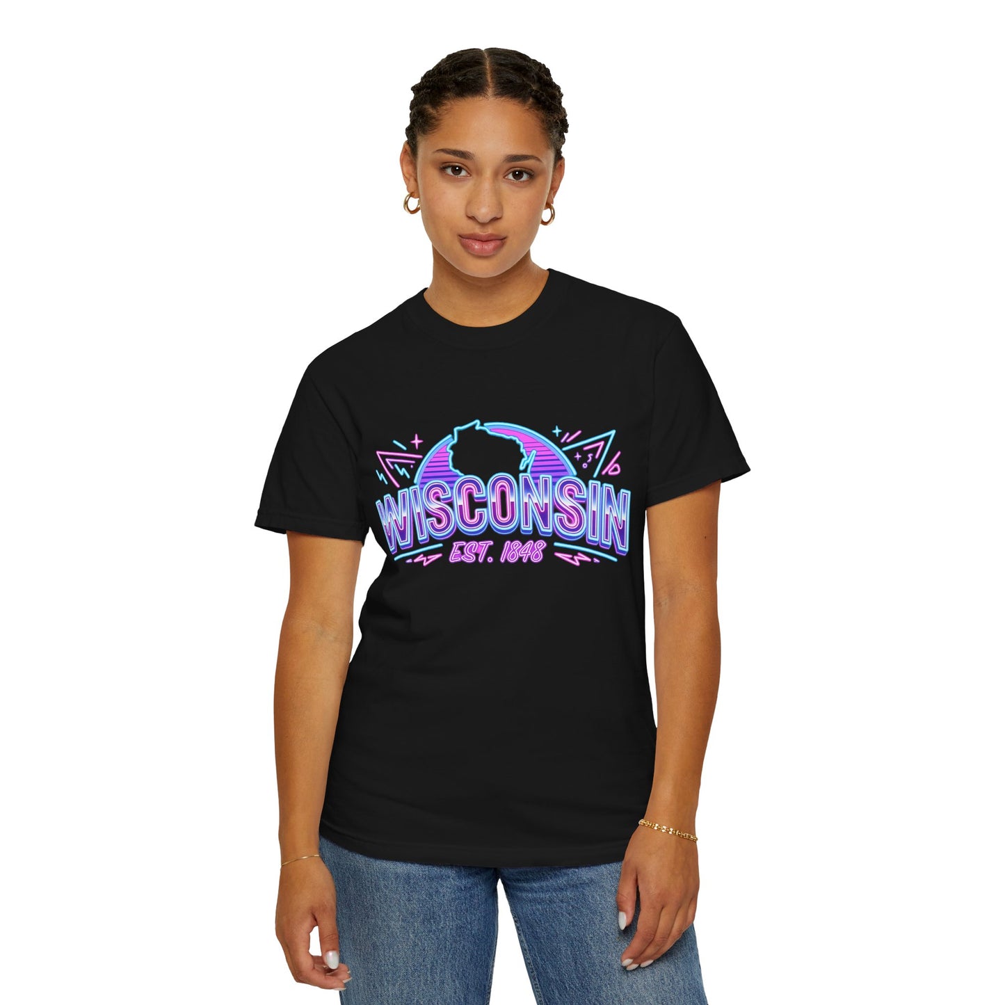 Wisconsin Retro Neon T-Shirt – EST. 1848 State Pride Tee