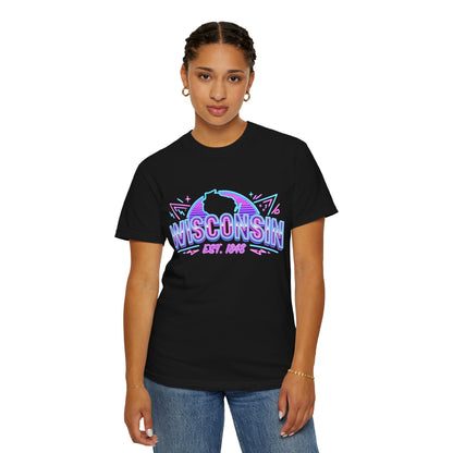 Wisconsin Retro Neon T-Shirt – EST. 1848 State Pride Tee