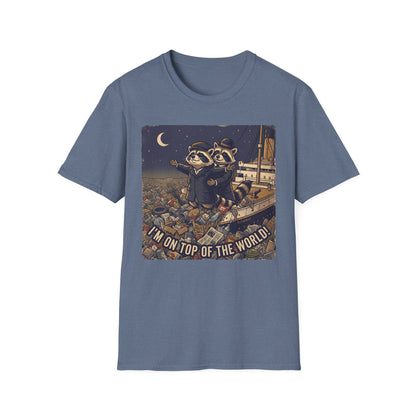 I’m On Top of the World! Raccoon Titanic Parody T-Shirt