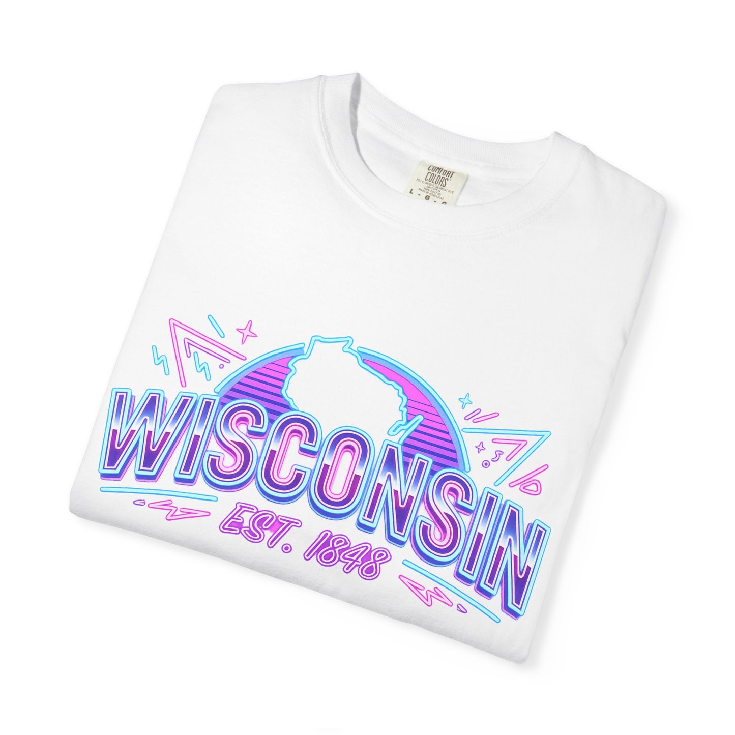 Wisconsin Retro Neon T-Shirt – EST. 1848 State Pride Tee