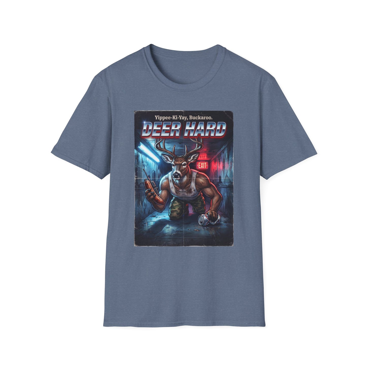 Deer Hard T-Shirt — Yippee-Ki-Yay Buckaroo Parody T-Shirt