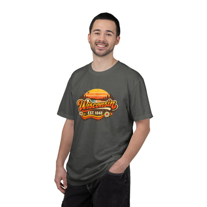 Wisconsin Sunset Tee — Retro 'Wisconsin Est. 1848' Graphic T-Shirt