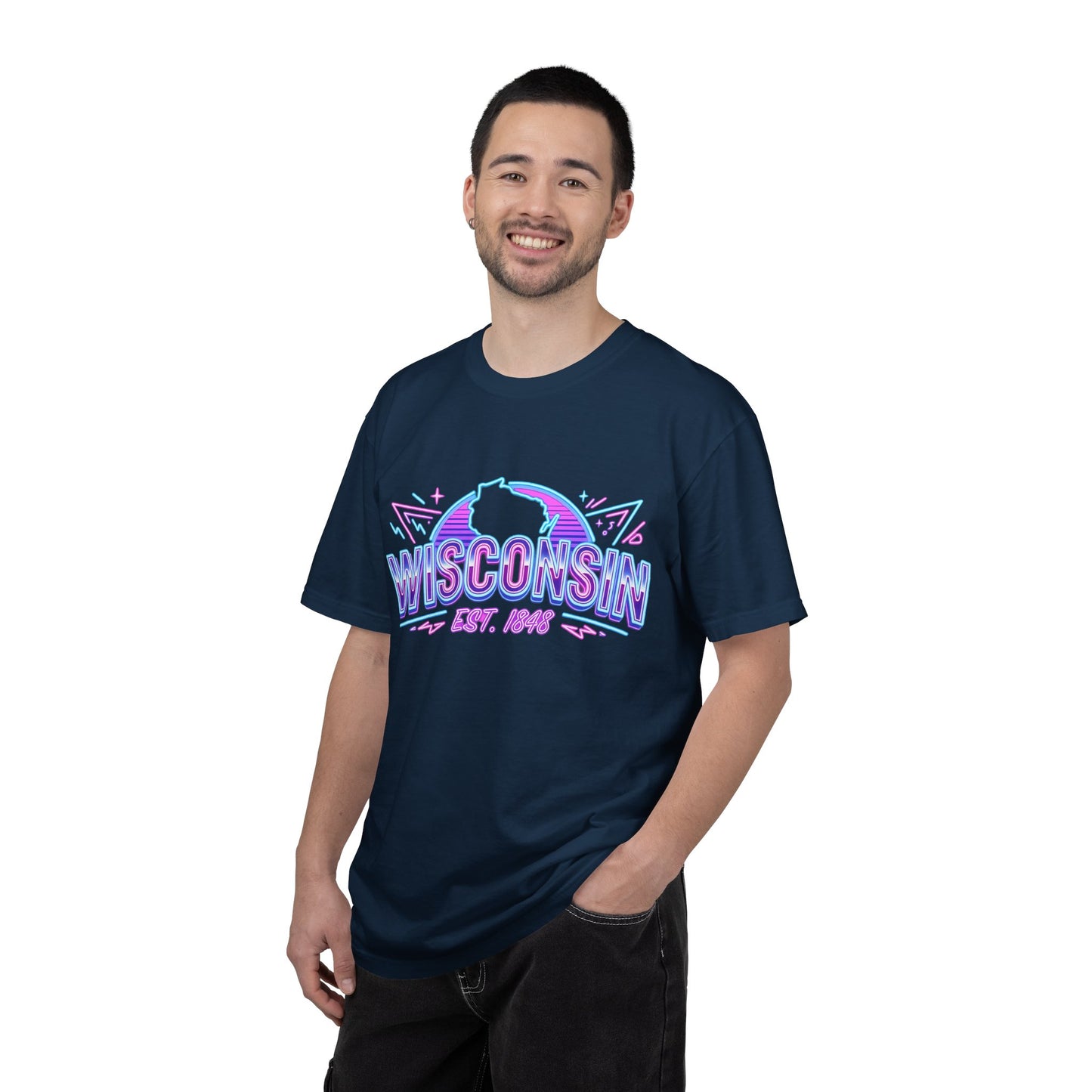 Wisconsin Retro Neon T-Shirt – EST. 1848 State Pride Tee