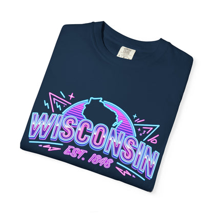 Wisconsin Retro Neon T-Shirt – EST. 1848 State Pride Tee