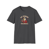 Day Drinking for America T‑Shirt – Patriotic Eagle Beer Design