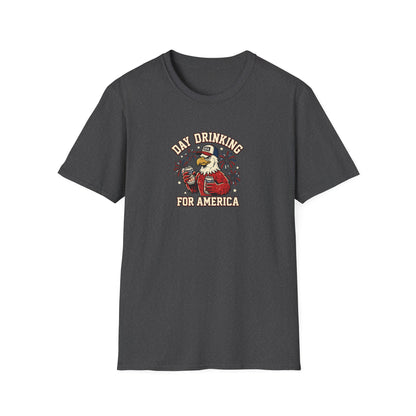 Day Drinking for America T‑Shirt – Patriotic Eagle Beer Design
