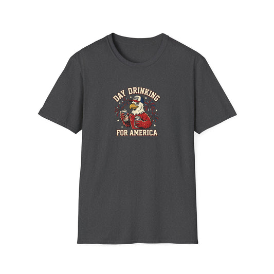 Day Drinking for America T‑Shirt – Patriotic Eagle Beer Design