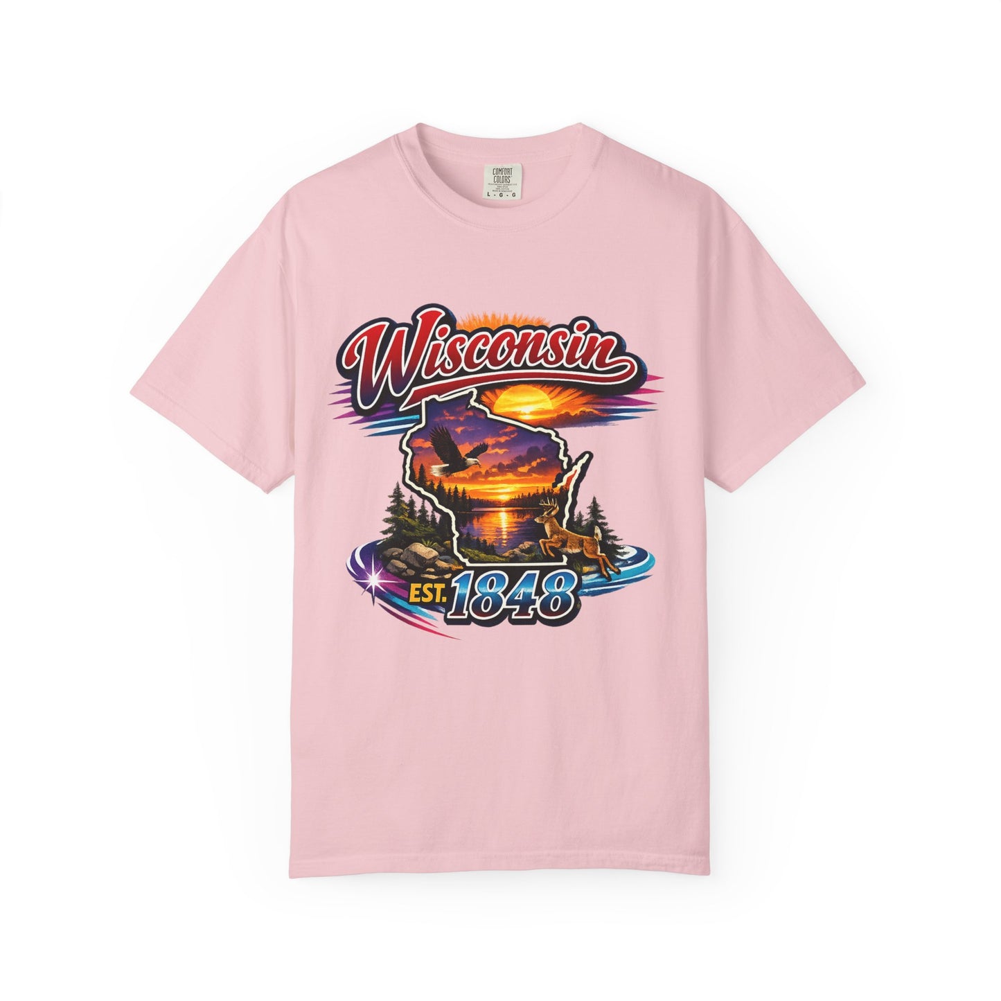 Wisconsin Sunset Scenic T-Shirt — Est. 1848 State Pride Tee