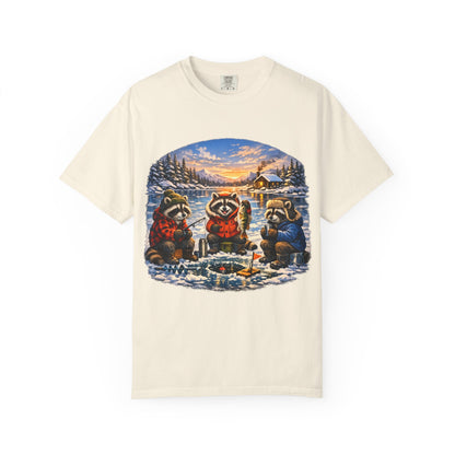 Ice Fishing Raccoons T-Shirt