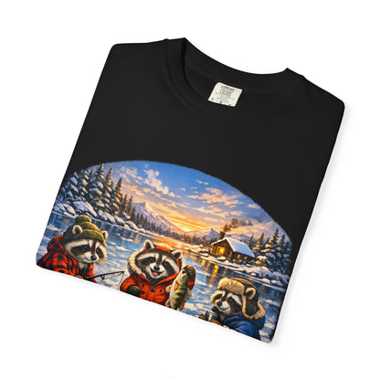 Ice Fishing Raccoons T-Shirt