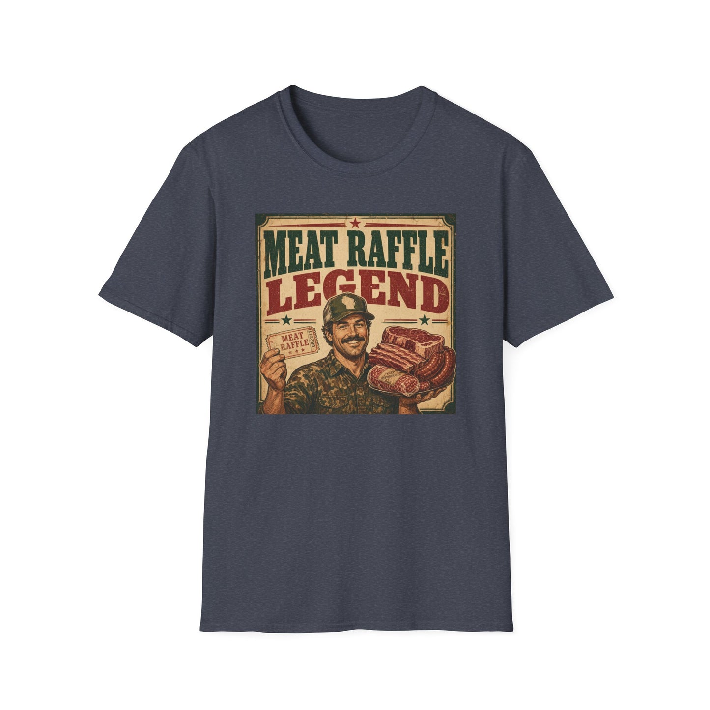 Meat Raffle Legend T-Shirt — Retro Wisconsin Bar Humor Tee