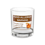 Food Allergy Warning Whiskey Rocks Glass