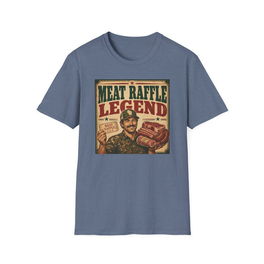 Meat Raffle Legend T-Shirt — Retro Wisconsin Bar Humor Tee