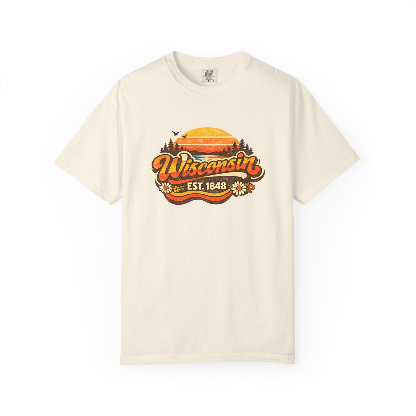 Wisconsin Sunset Tee — Retro 'Wisconsin Est. 1848' Graphic T-Shirt