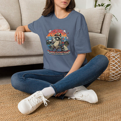 Happy Birthday ’Murica Raccoon T-Shirt – Funny Patriotic Fireworks Tee