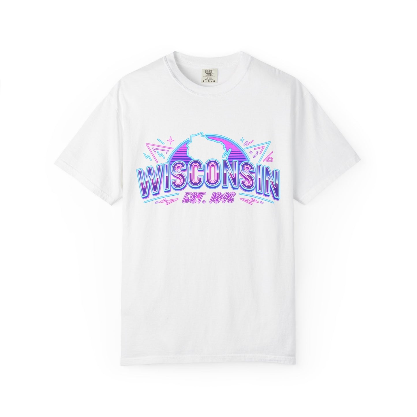 Wisconsin Retro Neon T-Shirt – EST. 1848 State Pride Tee